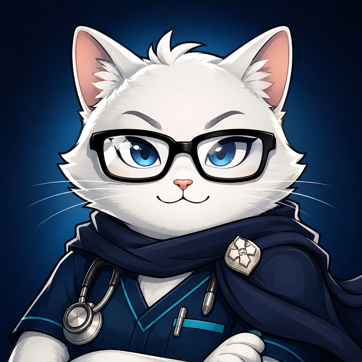 メガネをかけた猫ナースのプロフィール画像