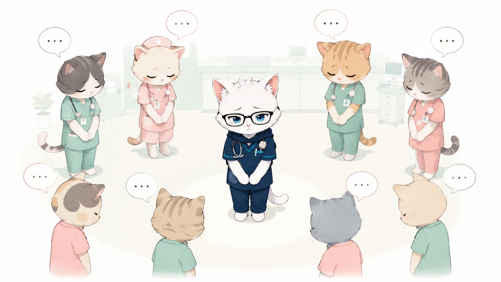 沈黙の構造で孤立する看護師のイメージ