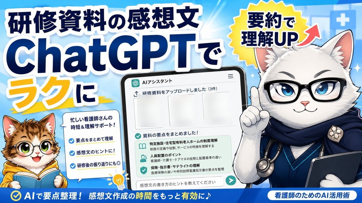 研修資料の感想文をChatGPTで整理する記事サムネイル
